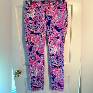 Lilly Pulitzer ankle length pink, blue, white pants